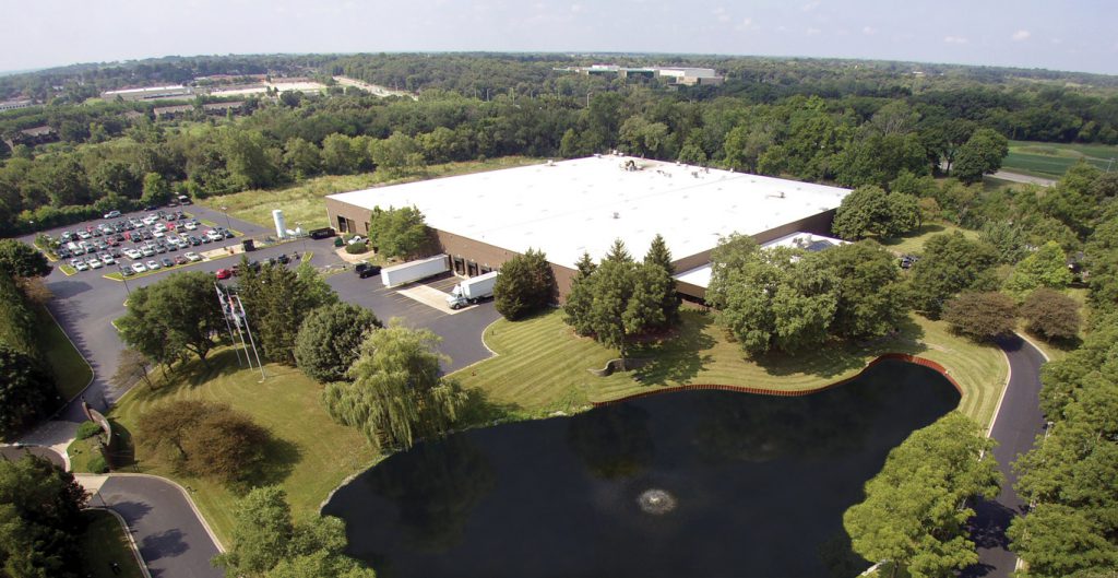 Aerial view of Elgin Industries building