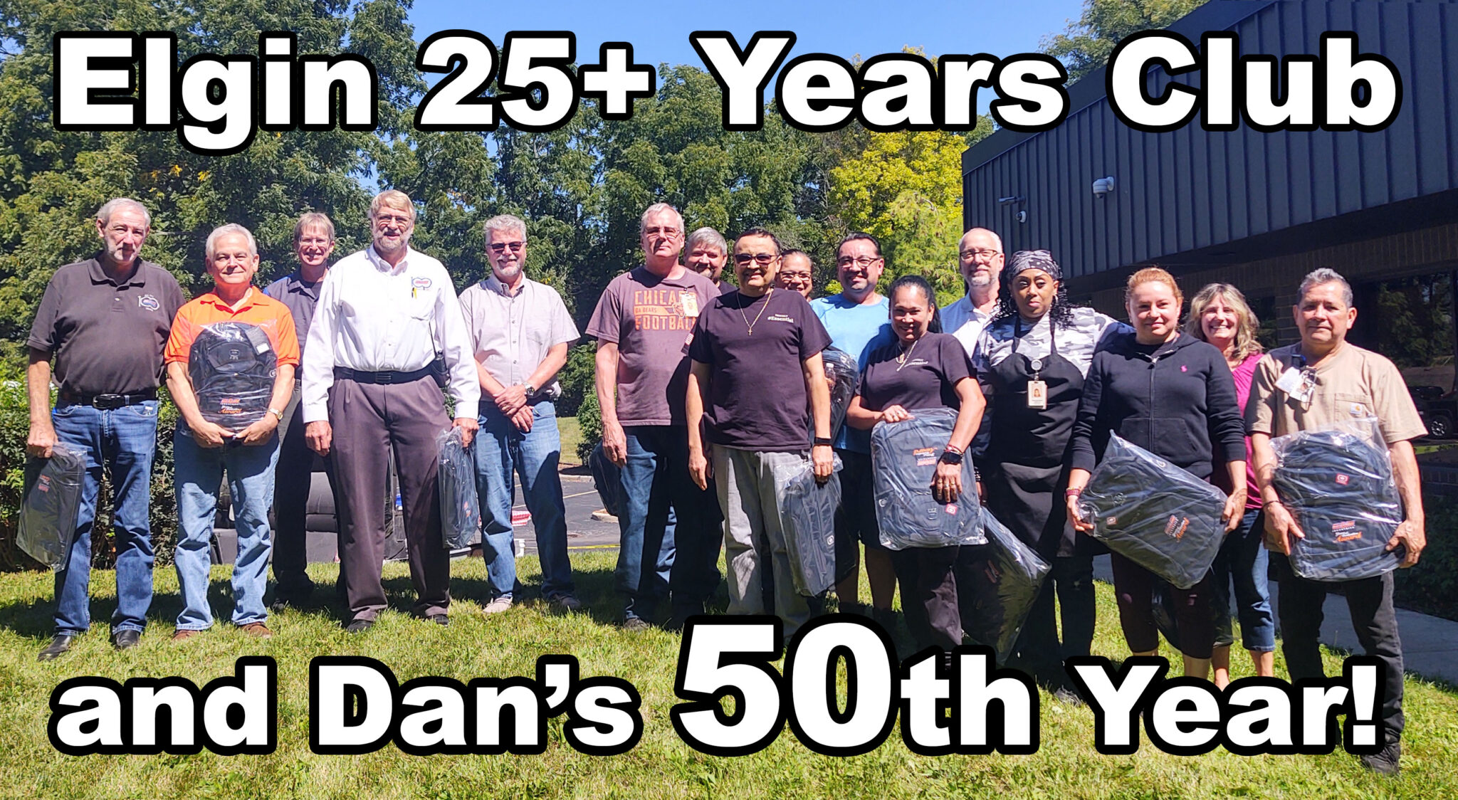 elgin industries dan's 50th work anniversary cook out and 25+ years club
